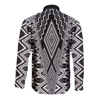 Aotearoa Tukutuku and Poutama Motif Classic Long Sleeve Button Shirt LT03 - Polynesian Pride