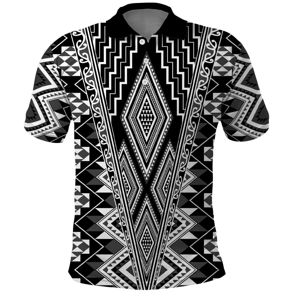 Aotearoa Tukutuku and Poutama Motif Classic Polo Shirt LT03 Gray - Polynesian Pride