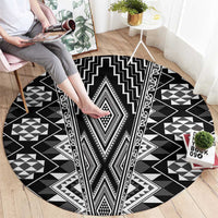 Aotearoa Tukutuku and Poutama Motif Classic Round Carpet LT03 - Polynesian Pride