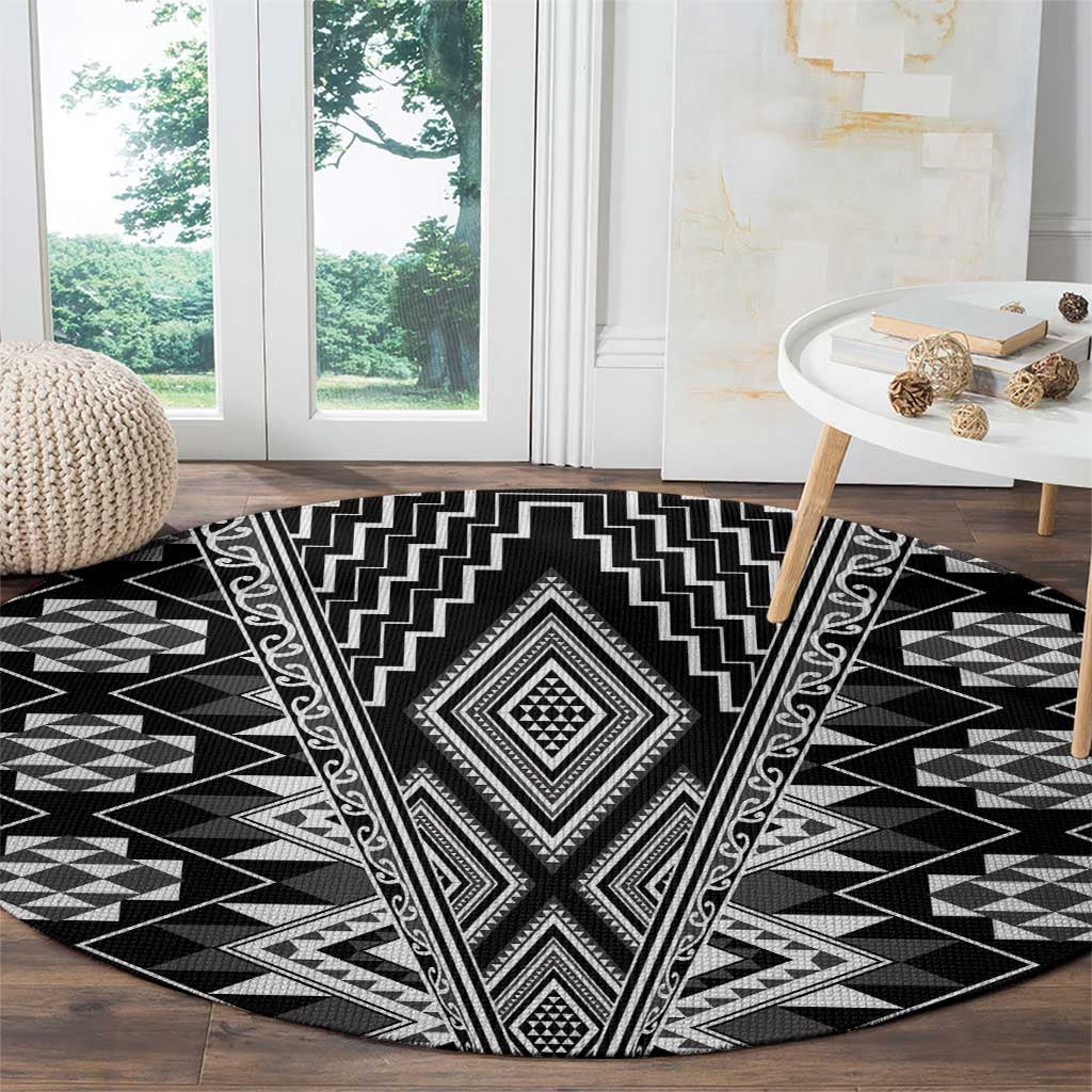 Aotearoa Tukutuku and Poutama Motif Classic Round Carpet LT03 - Polynesian Pride