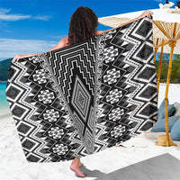 Aotearoa Tukutuku and Poutama Motif Classic Sarong LT03 One Size 44 x 66 inches Gray - Polynesian Pride