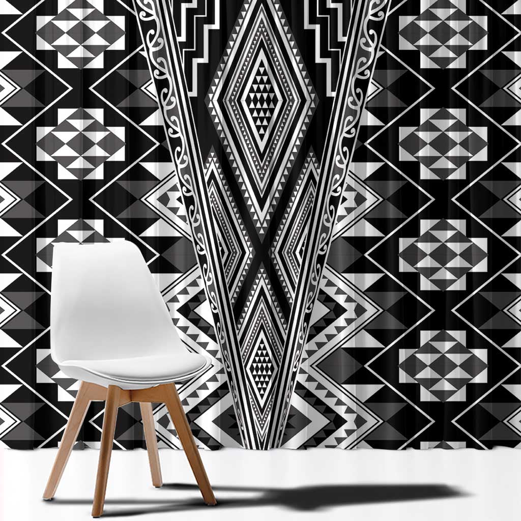 Aotearoa Tukutuku and Poutama Motif Classic Window Curtain LT03 - Polynesian Pride