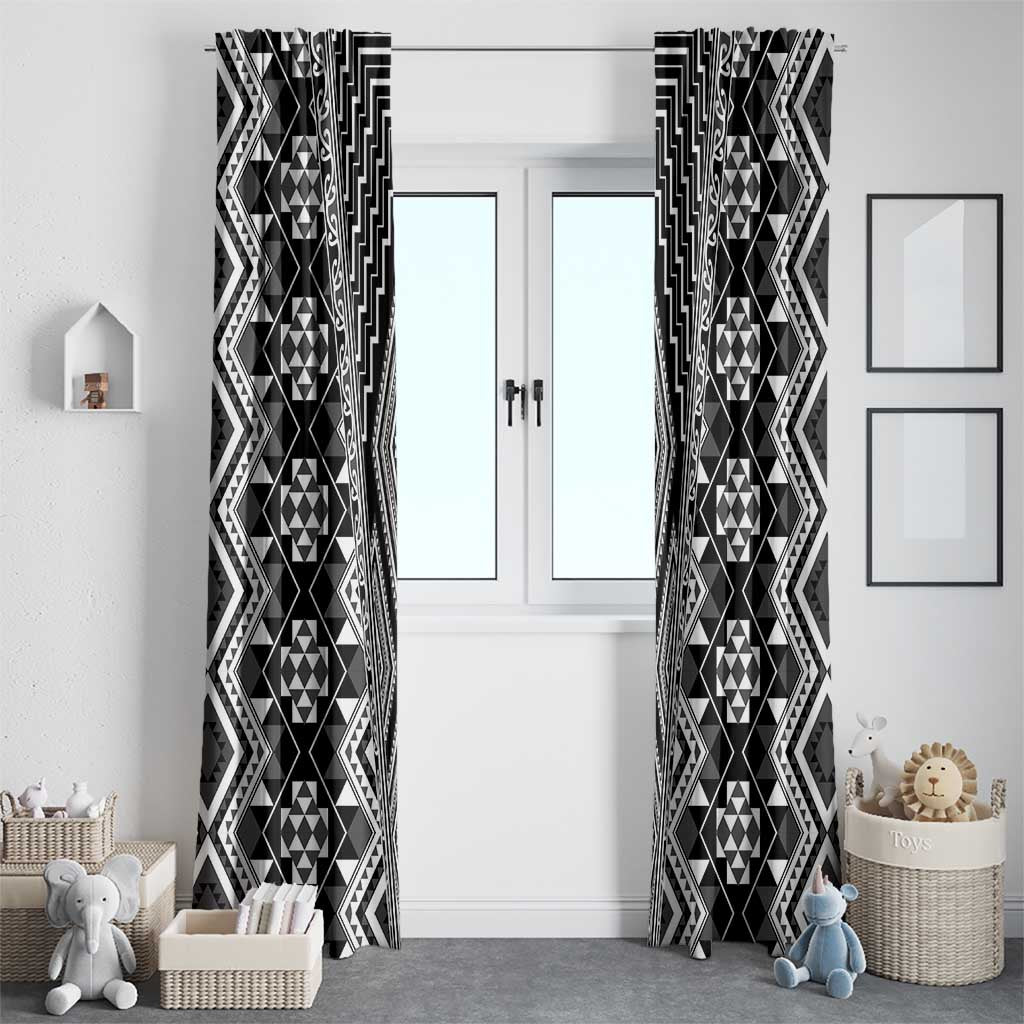 Aotearoa Tukutuku and Poutama Motif Classic Window Curtain LT03 - Polynesian Pride