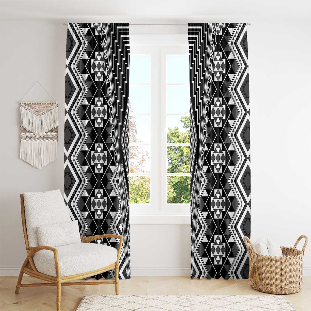 Aotearoa Tukutuku and Poutama Motif Classic Window Curtain LT03 - Polynesian Pride
