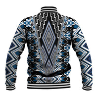 Blue Aotearoa Tukutuku and Poutama Motif Baseball Jacket LT03 - Polynesian Pride