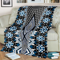 Blue Aotearoa Tukutuku and Poutama Motif Blanket LT03 - Polynesian Pride