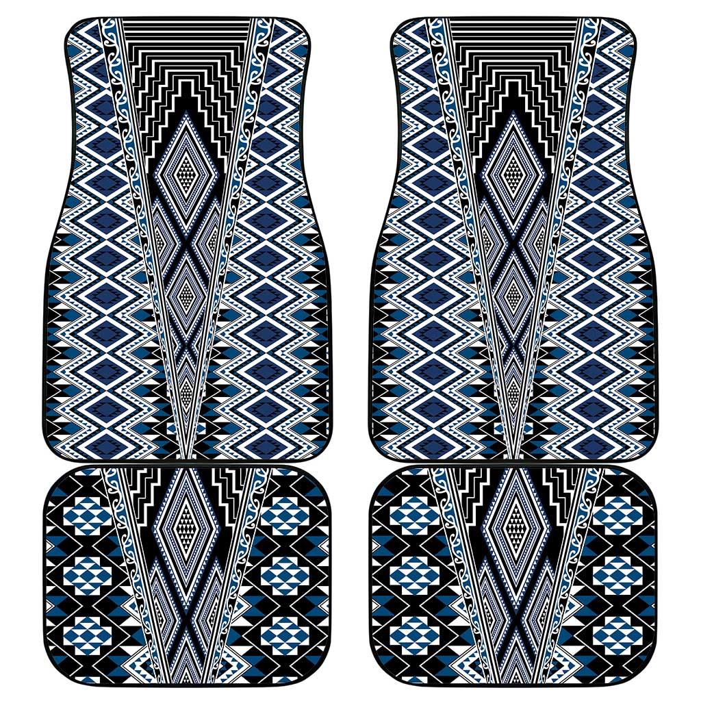 Blue Aotearoa Tukutuku and Poutama Motif Car Mats LT03 - Polynesian Pride