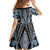 Blue Aotearoa Tukutuku and Poutama Motif Family Matching Mermaid Dress and Hawaiian Shirt