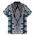 Blue Aotearoa Tukutuku and Poutama Motif Family Matching Mermaid Dress and Hawaiian Shirt