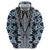 Blue Aotearoa Tukutuku and Poutama Motif Hoodie