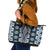 Blue Aotearoa Tukutuku and Poutama Motif Leather Tote Bag