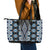 Blue Aotearoa Tukutuku and Poutama Motif Leather Tote Bag