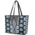 Blue Aotearoa Tukutuku and Poutama Motif Leather Tote Bag