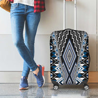 Blue Aotearoa Tukutuku and Poutama Motif Luggage Cover LT03 - Polynesian Pride