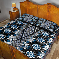 Blue Aotearoa Tukutuku and Poutama Motif Quilt Bed Set LT03 - Polynesian Pride