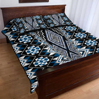 Blue Aotearoa Tukutuku and Poutama Motif Quilt Bed Set LT03 - Polynesian Pride