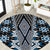 Blue Aotearoa Tukutuku and Poutama Motif Round Carpet