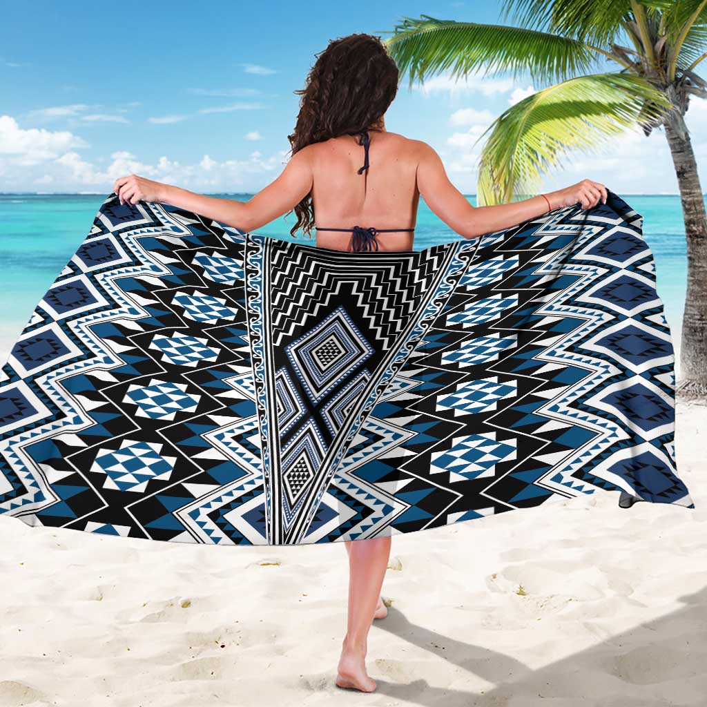 Blue Aotearoa Tukutuku and Poutama Motif Sarong LT03 - Polynesian Pride