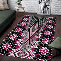 Pink Aotearoa Tukutuku and Poutama Motif Area Rug LT03 Pink - Polynesian Pride