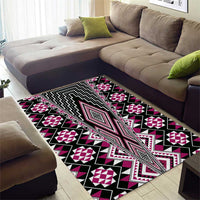Pink Aotearoa Tukutuku and Poutama Motif Area Rug LT03 - Polynesian Pride