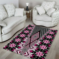 Pink Aotearoa Tukutuku and Poutama Motif Area Rug LT03 - Polynesian Pride