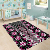 Pink Aotearoa Tukutuku and Poutama Motif Area Rug LT03 - Polynesian Pride
