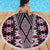 Pink Aotearoa Tukutuku and Poutama Motif Beach Blanket