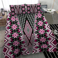 Pink Aotearoa Tukutuku and Poutama Motif Bedding Set LT03 - Polynesian Pride