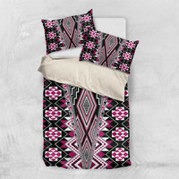 Pink Aotearoa Tukutuku and Poutama Motif Bedding Set LT03 US Twin 172cm x 218cm Pink - Polynesian Pride