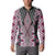 Pink Aotearoa Tukutuku and Poutama Motif Button Sweatshirt