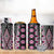 Pink Aotearoa Tukutuku and Poutama Motif 4 in 1 Can Cooler Tumbler