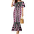 Pink Aotearoa Tukutuku and Poutama Motif Family Matching Mermaid Dress and Hawaiian Shirt