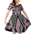 Pink Aotearoa Tukutuku and Poutama Motif Family Matching Off Shoulder Short Dress and Hawaiian Shirt