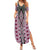 Pink Aotearoa Tukutuku and Poutama Motif Family Matching Summer Maxi Dress and Hawaiian Shirt