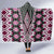 Pink Aotearoa Tukutuku and Poutama Motif Hooded Blanket