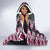 Pink Aotearoa Tukutuku and Poutama Motif Hooded Blanket