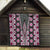 Pink Aotearoa Tukutuku and Poutama Motif Quilt