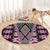 Pink Aotearoa Tukutuku and Poutama Motif Round Carpet