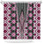 Pink Aotearoa Tukutuku and Poutama Motif Shower Curtain