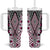 Pink Aotearoa Tukutuku and Poutama Motif Tumbler With Handle