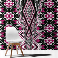 Pink Aotearoa Tukutuku and Poutama Motif Window Curtain LT03 - Polynesian Pride