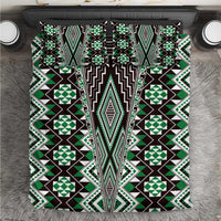 Green Aotearoa Tukutuku and Poutama Motif Bedding Set LT03 Green - Polynesian Pride