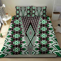 Green Aotearoa Tukutuku and Poutama Motif Bedding Set LT03 - Polynesian Pride
