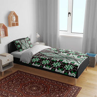 Green Aotearoa Tukutuku and Poutama Motif Bedding Set LT03 - Polynesian Pride