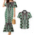 Green Aotearoa Tukutuku and Poutama Motif Couples Matching Mermaid Dress and Hawaiian Shirt