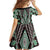 Green Aotearoa Tukutuku and Poutama Motif Family Matching Mermaid Dress and Hawaiian Shirt