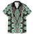 Green Aotearoa Tukutuku and Poutama Motif Family Matching Mermaid Dress and Hawaiian Shirt