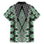 Green Aotearoa Tukutuku and Poutama Motif Family Matching Short Sleeve Bodycon Dress and Hawaiian Shirt