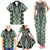 Green Aotearoa Tukutuku and Poutama Motif Family Matching Tank Maxi Dress and Hawaiian Shirt