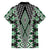 Green Aotearoa Tukutuku and Poutama Motif Hawaiian Shirt